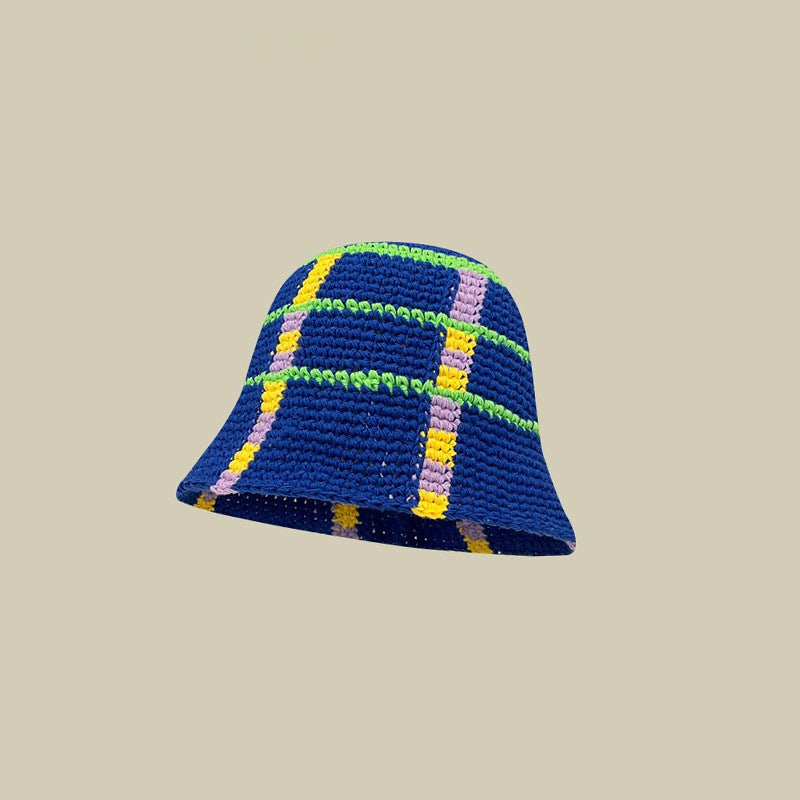 Japanese-style Retro Hollow Flower Handmade Knitted Bucket Hat Women