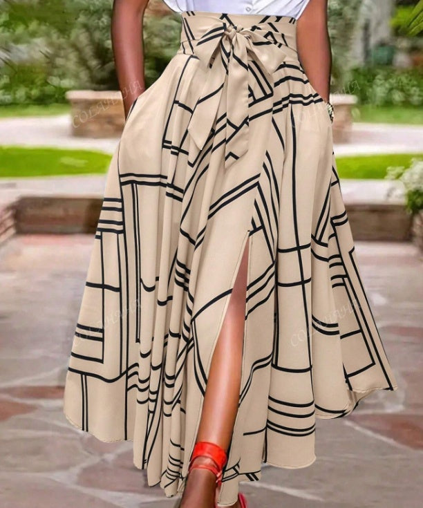 Women's Solid Color Simple Daily Slit Skirt