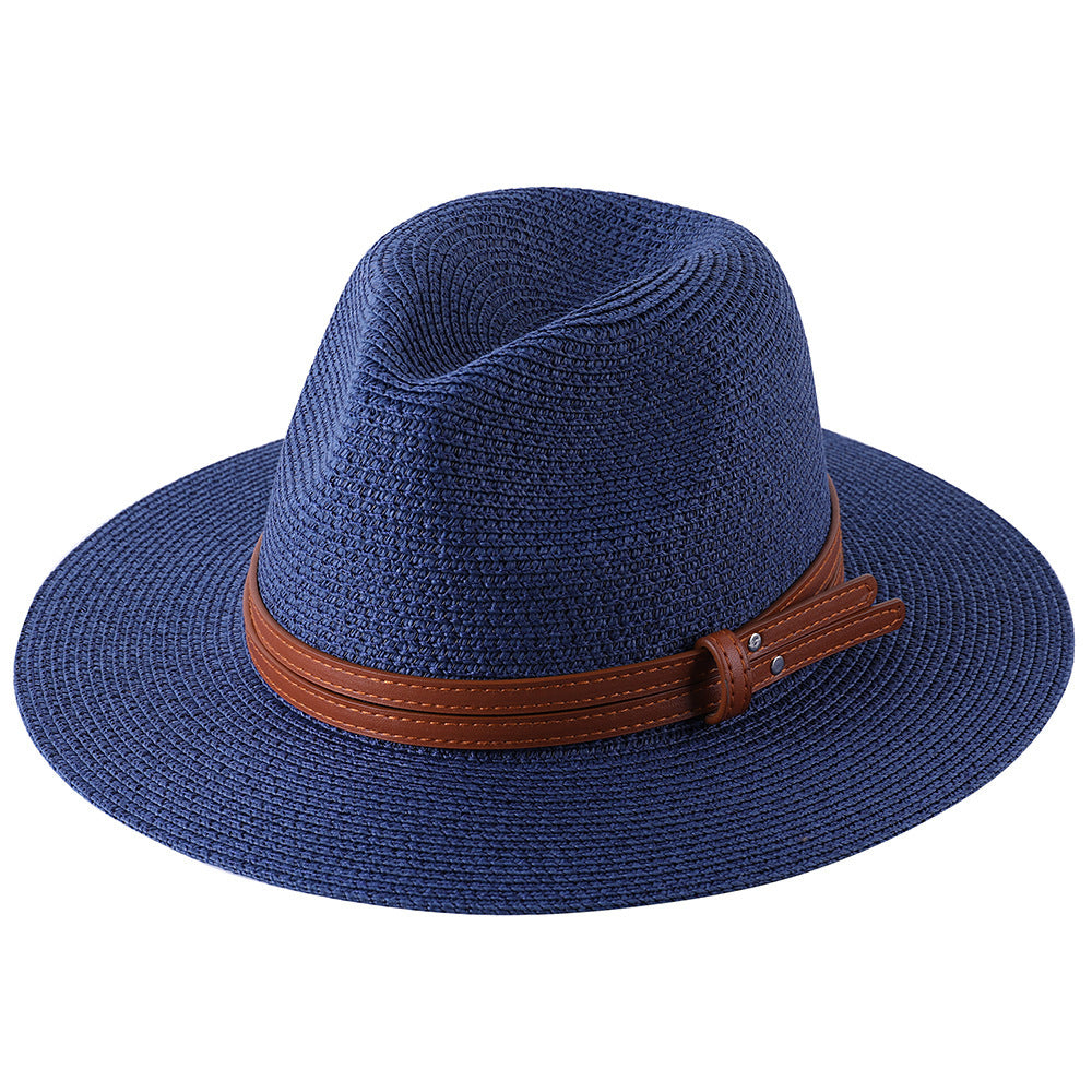 Soft Shaped Straw Hat Women Men Wide Brim Sun UV Protection Fedora Hat