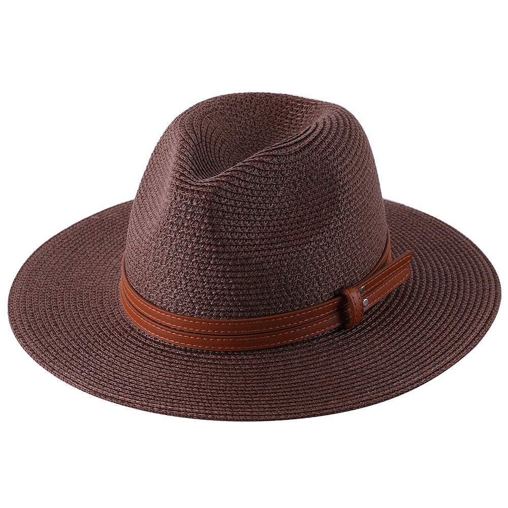 Soft Shaped Straw Hat Women Men Wide Brim Sun UV Protection Fedora Hat
