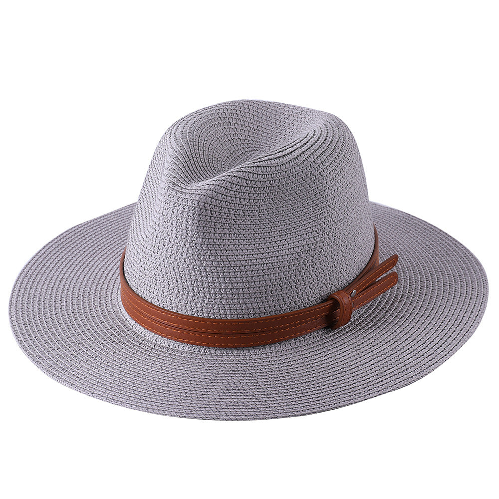 Soft Shaped Straw Hat Women Men Wide Brim Sun UV Protection Fedora Hat