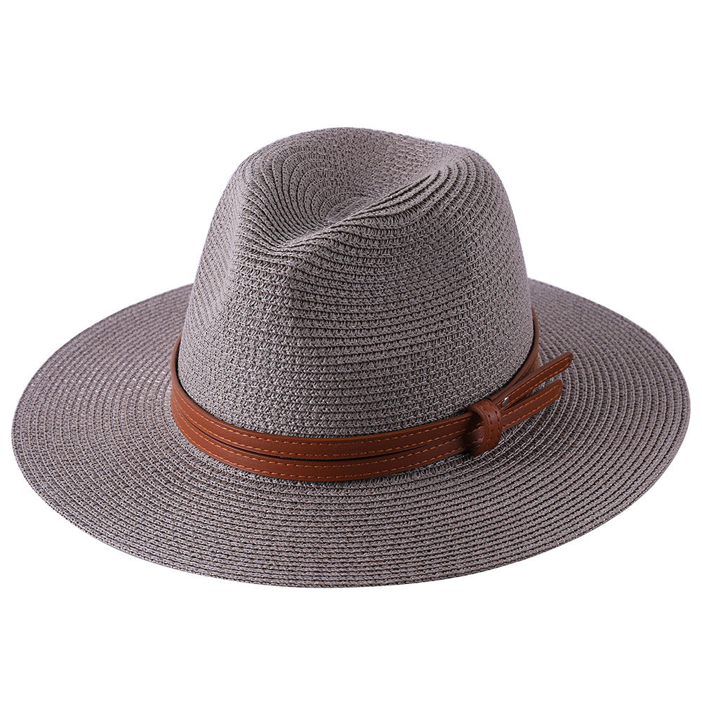 Soft Shaped Straw Hat Women Men Wide Brim Sun UV Protection Fedora Hat