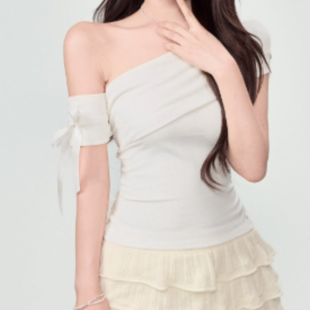 New Slim Fit And Slimming One Shoulder Off Top