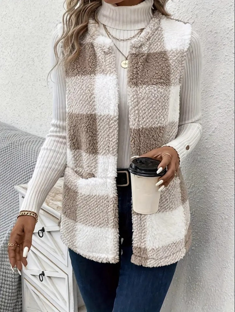 Loose Plaid Coat