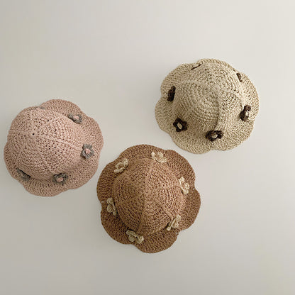 Children's Cute Straw Woven Sunshade Hat