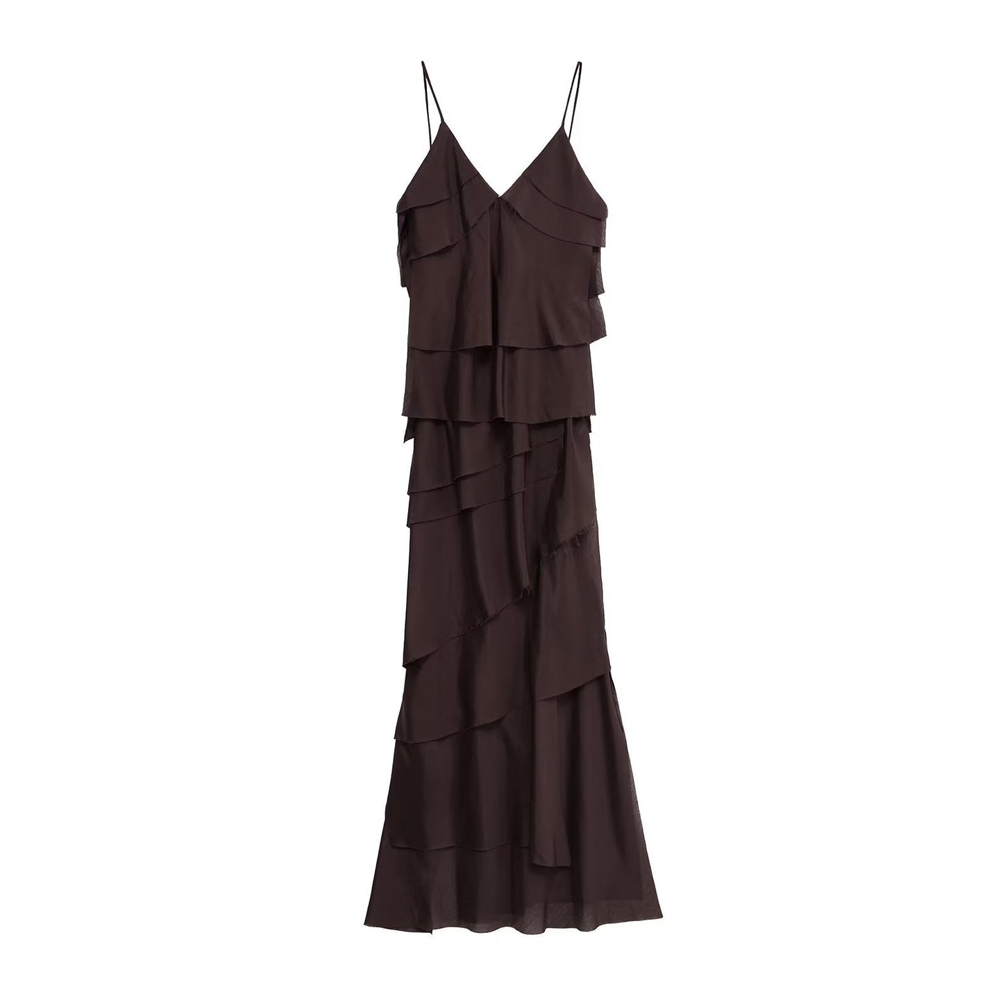 Women's Fashion V-neck Laminated Decoration Dress