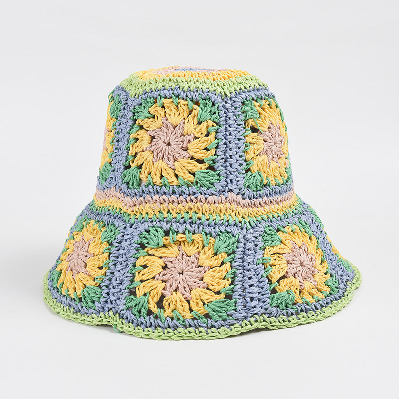 Hat Female Hand Crochet Papyrus Sun Foldable