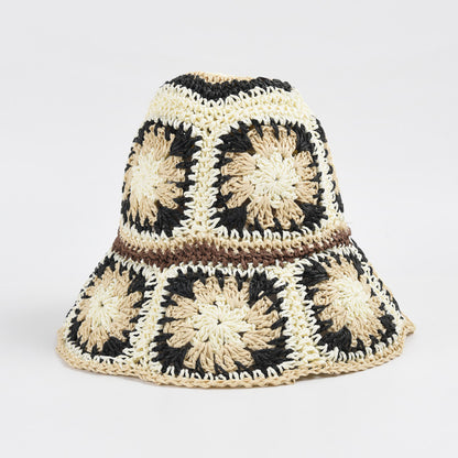 Hat Female Hand Crochet Papyrus Sun Foldable