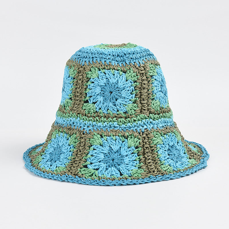 Hat Female Hand Crochet Papyrus Sun Foldable