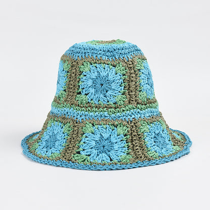 Hat Female Hand Crochet Papyrus Sun Foldable