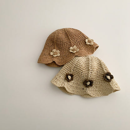 Children's Cute Straw Woven Sunshade Hat