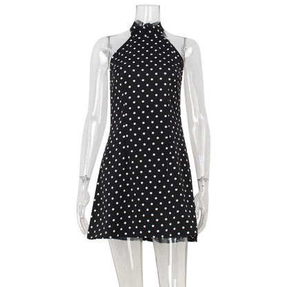 Polka Dot Printed Sexy Pure Desire A- Line Dress