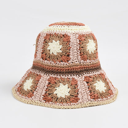 Hat Female Hand Crochet Papyrus Sun Foldable